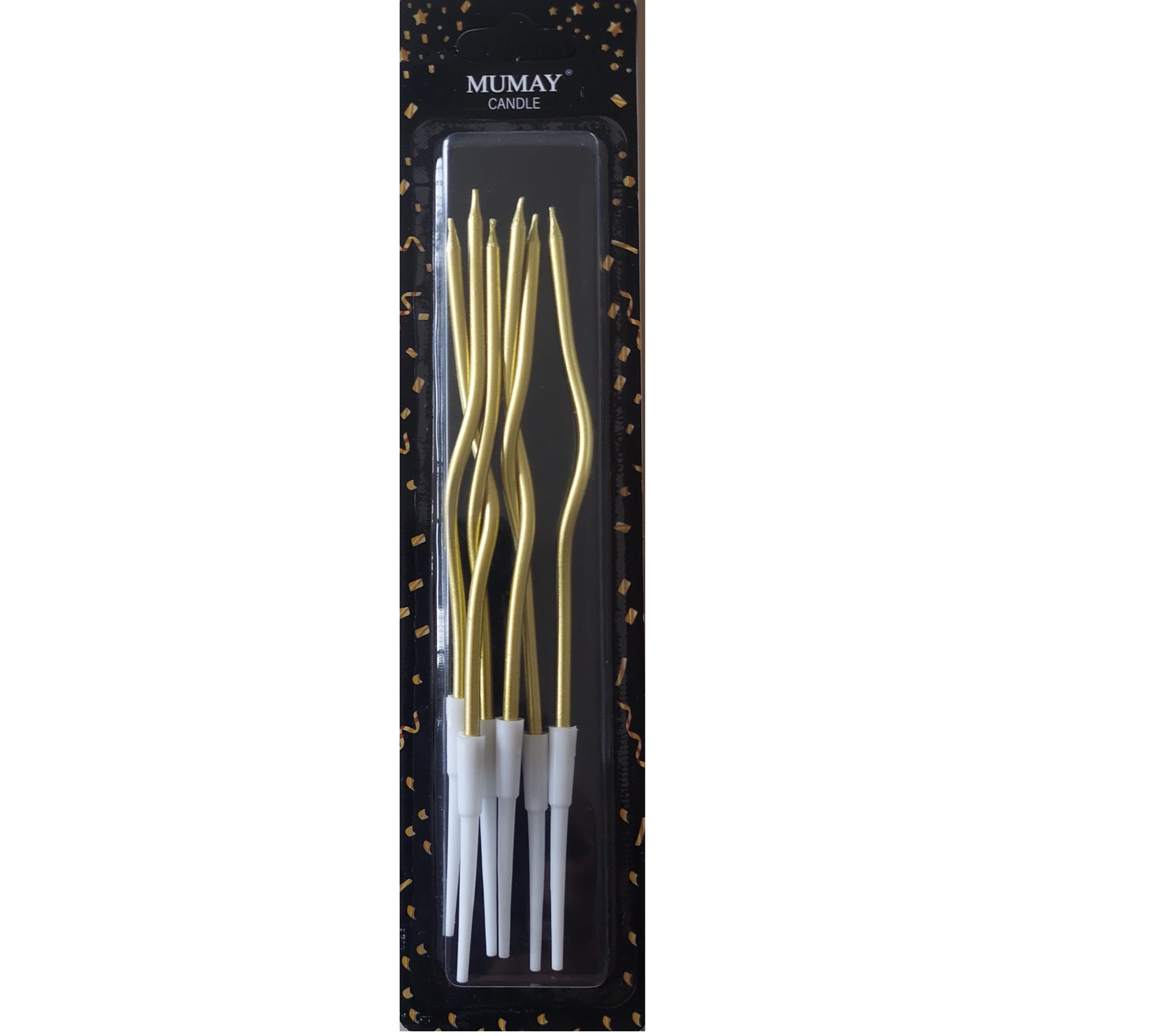 15cm 6'lı kıvrımlı pasta mumu
